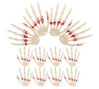 Toddmomy 12 pièces de Mains squelettiques Halloween, décorations réalistes de Mains en Plastique décapitées pour Maison hantée, cimetière, de fête effrayants, 12 x 8,8 cm, Multi-Couleur