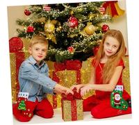 Toddmomy 12 Pièces Kit Créatif pour des Chaussettes de Noël Feutrine Activité Manuelle Éducative pour Garçon Fille Matériel et Décoratif pour Atelier DIY