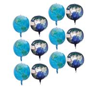 Toddmomy 12 Pièces Lot de Ballons Aluminium Sphère Terre Décorations Anniversaire et Fête à Thème Globe Décor Fond de Fête Planétaire Flottant