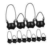 Toddmomy 12 Pièces Mini Chaudrons Plastique Lot de Petits Chaudrons pour Décoration Halloween Accessoires Sorcellerie pour Maison de Poupée Pots à Bonbons et Contenants pour Jardin Féerique