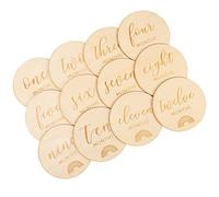 Toddmomy 12 Pièces Photographier Les Copeaux De Bois Accessoire Photo Bébé Faire-part De Naissance Cartes D'étape Mensuelles Pour Bébé Nouvelles Cartes Jalons Carte De Voeux De Bébé En Bois