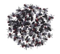 Toddmomy 120 pièces Jouets Insectes Plastique Mini Mouches Simulées Réalistes pour Blagues et Fêtes Halloween et Poisson Avril