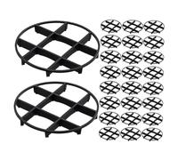Toddmomy 120 Pièces Support de Fond de Pot de Fleurs Noir en PP