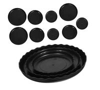 Toddmomy 12pièces Bac à Eau pour Plantes à Fleurs Base De Drainage pour Plantes Bacs Égouttement pour à Soucoupe Plateau pour Pot De Fleurs Profond Plastique Noir