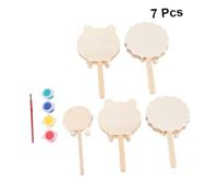 Toddmomy 14 pièces Hochet Tambour Bois DIY pour Garçon Fille avec Peinture et Stylo Éducatif Interactif Écologique et Coordination Main Œil Jeu Créatif et Manuel