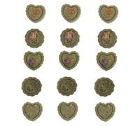Toddmomy 15Pièces Gâteaux Herbe Naturel pour Rongeurs à Mâcher pour Cobayes Et Chinchillas Formes Variées Cœur Fleur