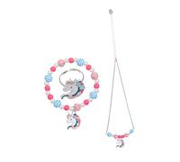 Toddmomy 1Ensemble Bijoux Garçon Fille Licorne Colorées Kit de Création de Collier Bracelet et pour Filles Ans
