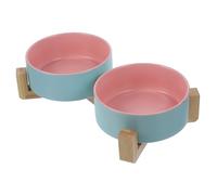 Toddmomy 1ensemble Bol pour Chat Céramique avec Support Écuelle pour Animaux Surélevée Double Bol Céramique Design Pratique Et Élégant pour Nourrir Votre Chat