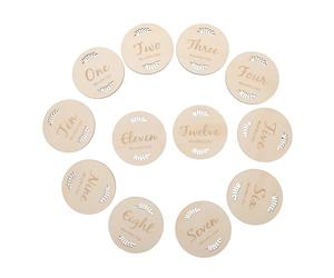 Toddmomy 1ensemble Carte De Naissance De Cartes De Mémoires Mensuelles Bois Pour Annonces Et Photos Accessoires De Célébration De Grossesse Et Événements Mémorables