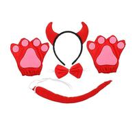 Toddmomy 1Ensemble Cosplay de Bétail avec Corne Gants et Accessoires Costume pour Fête Halloween et Représentations Scéniques Coiffe de Corne de Bétail Unique Doux