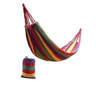 Toddmomy 1ensemble Hamac Double Portable Toile à Rayures Arc-ciel Pour Camping Voyages Confortable Et Pratique Pour Détente Plein Air