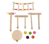 Toddmomy 1ensemble Jouets pour Perroquets avec Échelle Et Balancoires Colorées pour Animaux De Compagnie Accessoires De Et Décoration De Cage