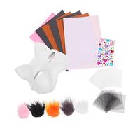Toddmomy 1Ensemble Kit de Masques Animaux DIY de Masques Vierge de Chat à Décorer pour Fête Cosplay et Événements Masqués Accessoires Créatifs
