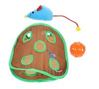 Toddmomy 1ensemble Set De Jouet Tunnel pour Chat avec Neuf Trous Jouet Interactif avec Souris Et Balle pour Jeu Amusant Intérieur