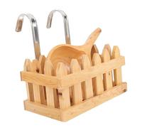 Toddmomy 1ensemble Set De Panier De Rangement Bois pour avec Louche Bois Accessoires De Bain Pratiques pour Gel Et Plus