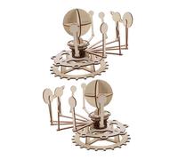 Toddmomy 2 Ensembles DIY Solar System Puzzle Kit with Nine Planets Wooden Model Educational Stem Toy for Family Learning and Home Display