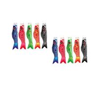 Toddmomy 2 ensembles Drapeaux De Jardin Suspendus Pour Carpes Banderoles Drapeaux De Poisson Décoration De Fête Drapeau De Festival Drapeau De Poisson 5 pièces * 2