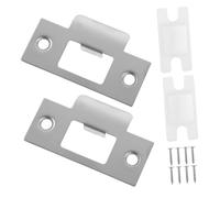 Toddmomy 2 ensembles Kit de Plaques de Serrure Acier Inoxydable Renfort Porte Entrée Sécurité avec Vis Plaques de Butée Renforcées pour Porte Bois et Serrure Intérieure