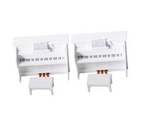 Toddmomy 2 Ensembles Miniature Piano Set with Stool for Dollhouse Detailed Tiny Upright Piano Accessories for Role Playing and Photography Props