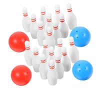 Toddmomy 2 Ensembles Modèle de Bowling Miniature Résine de Accessoires de Décoration pour Maison de Poupée Boules Rouges Boules Quilles pour Scènes Miniatures et Décorations Intérieures