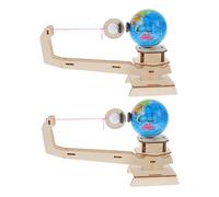 Toddmomy 2 Ensembles Science Globe Toy Stem Educational Gravity Earth and Moon Puzzle Kit for Wooden Model Building and Fine Motor Skill Development