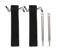 Toddmomy 2 Ensembles Soufflet de Poche Télescopique en Acier Inoxydable, Lot de Sets, Argenté, Facile à Transporter, pour Camping et Randonnée, Tube pour Souffler le Feu