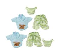 Toddmomy 2 Ensembles Vêtements pour Poupée Coton Rayé Tenues Réalistes avec Chemise Pantalon et Chapeau pour Jeux Imitation et Activités Garçon Fille