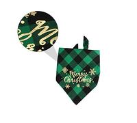 Toddmomy 2 pièces Bandana de Noël pour Chien Écharpes Triangulaires pour Animaux de Compagnie Accessoires Festifs pour Chiens Rouge Noir Vert Noir