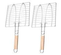 Toddmomy 2 pièces Barbecue Poisson Maille Inoxydable Panier de Grillade Camping Outil Barbecue pour Poissons et Légumes Plein Air