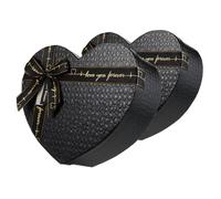 Toddmomy 2 pièces Boîte Cadeau Cœur Noire Boîte Vide pour Fleurs et Bijoux Coffret Saint Valentin Créatif et Polyvalent Format Petit