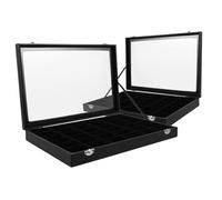 Toddmomy 2 pièces Boîte de Collection Pierres et Minéraux PU Robuste Organisateur avec Compartiments Amovibles Étagère Affichage Roche Spacieuse et Portable Boîte Collecte Roches pour