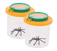 Toddmomy 2 pièces Boîte Observation Insectes avec Loupes pour Garçon Fille Conteneur Magnifiant pour Exploration Nature et Apprentissage Éducatif Jaune
