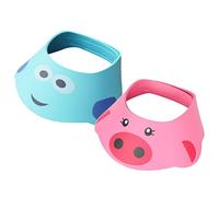 Toddmomy 2 pièces Bonnet de Bain Ajustable pour Garçon Fille Lot de Chapeaux de Lavage de Cheveux pour Garçon Fille avec Visage Protection des Yeux pour Bain Shampooing Confort Optimal et