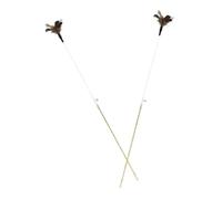 Toddmomy 2 Pièces Chat Taquin Teaser pour Chat avec Clochette Jouets Taquins De Conception De Printemps Jouet D'activité Chaton Chat Teaser Stick Chat Teaser Fil d'acier