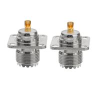 Toddmomy 2 pièces Connecteur Coaxial Femelle à Femelle avec Bride pour Panneau Châssis Adaptateur UHF pour Câble sans Fil et Télécommunications Remplacement Compact
