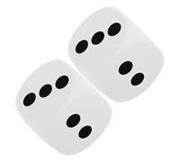 Toddmomy 2 pièces Dés Mousse EVA Coins Arrondis Dés Géants Faces Blancs Accessoires Jeu Éducatif Mathématiques Sécurisés pour Garçon Fille et Jeux de Société