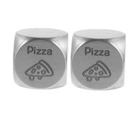 Toddmomy 2 Pièces Dice De Décision Alimentaire pour Petite Amie Cuisine Dés De De Fête De Décision Alimentaire Dés à Plusieurs Faces Acier Inoxydable