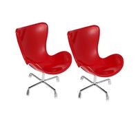 Toddmomy 2 Pièces Fauteuil Oeuf Chaise Gamin Chaise en Plastique Chaise Bascule Game Chair Ornement de Chaise Miniature Bras Chaise pivotante Miniature chaises Miniatures décoratives Rouge