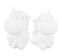 Toddmomy 2 pièces Figurines Licorne Plastique à Peindre DIY Jouets Unfinished Unicorn pour Garçon Fille Activités pour Chambre Garçon Fille Décoration Ludique et Éducative