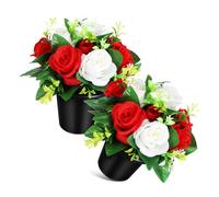 Toddmomy 2 pièces Fleurs Artificielles pour Cimetière Petit Seau de Décorations Funéraires Élégantes pour et Services Commémoratifs