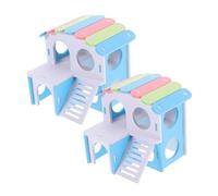 Toddmomy 2 pièces Hamster Hideout Villa with Climbing Ladder Guinea Pig and Small Pet House Durable and Safe Indoor Rodent Shelter