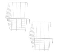 Toddmomy 2 Pièces Hay Feeder pour et Cochons Dinde Support Métallique Suspendu Mural Porte Foin Adapté pour Cochons Dinde et Chinchillas Panier Blanc