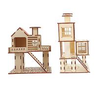 Toddmomy 2 Pièces Jouets pour Hamster Villa pour Petits Animaux Accessoires Formation Maison Douillette et Décoration pour Hamsters