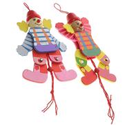 Toddmomy 2 pièces Marionnettes à Cordes Bois Lot de Clowns Colorés pour Spectacle de Marionnettes Interactif pour Garçon Fille Améliorez Imagination et Interaction Parent Garçon Fille