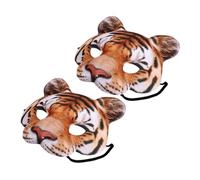 Toddmomy 2 Pièces masque de tigre guimauve demi-masque d'halloween chat cosplay masque pour halloween Masque pour soirée costumée masque d'halloween vintage tigre masques Eva Chocolate