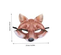 Toddmomy 2 pièces Masque Renard Demi Visage EVA pour Cosplay Animal Adulte Masque de Déguisement Halloween et Confortable avec Bande Élastique Accessoires pour Fêtes et Mascarade