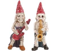 Toddmomy 2 Pièces Ornements De Crâne Ornements De Jardin en Plein Air Décoration D'aquarium Support pour Plantes D'aquarium Squelette Figurine De Nain d'halloween GNOME Zombie Nains Résine