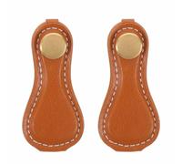 Toddmomy 2 Pièces Poignées de Tiroir Cuir PU Vintage Poignée Simple Trou Ergonomique pour Meubles Adaptées Commodes Placards Cuisines et Salles de Bains Lot