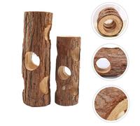 Toddmomy 2 Pièces pour Hamster et Petits Animaux Tunnel Naturel à Labrasion Coffre de Jeux Compact pour Rongeurs et Oiseaux