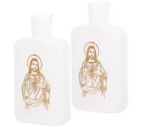 Toddmomy 2 Pièces Récipient d'eau Bénite Catholique 100ml | Petit Format Portable, Motif Délicat, pour Voyage et Pèlerinage, Présent Religieux pour Fidèles